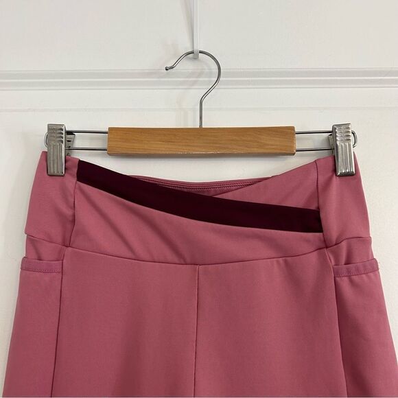 Gymshark Asymmetric V Cut High Waisted Dusty Pink Dark Ruby Leggings Size Small - Picture 4 of 12